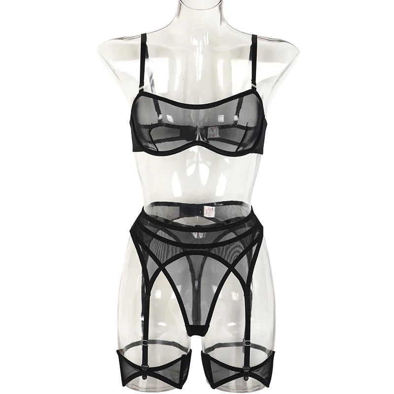 Tulle Fever 🔥 – Ensemble Lingerie Ultra Sexy, Transparent & Sans Limites !