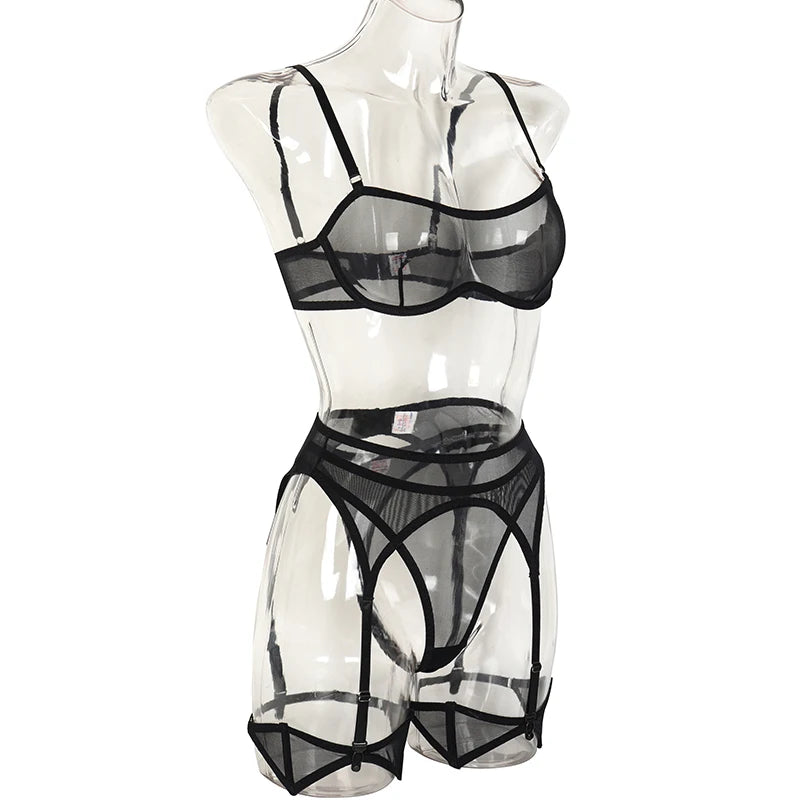 Tulle Fever 🔥 – Ensemble Lingerie Ultra Sexy, Transparent & Sans Limites !